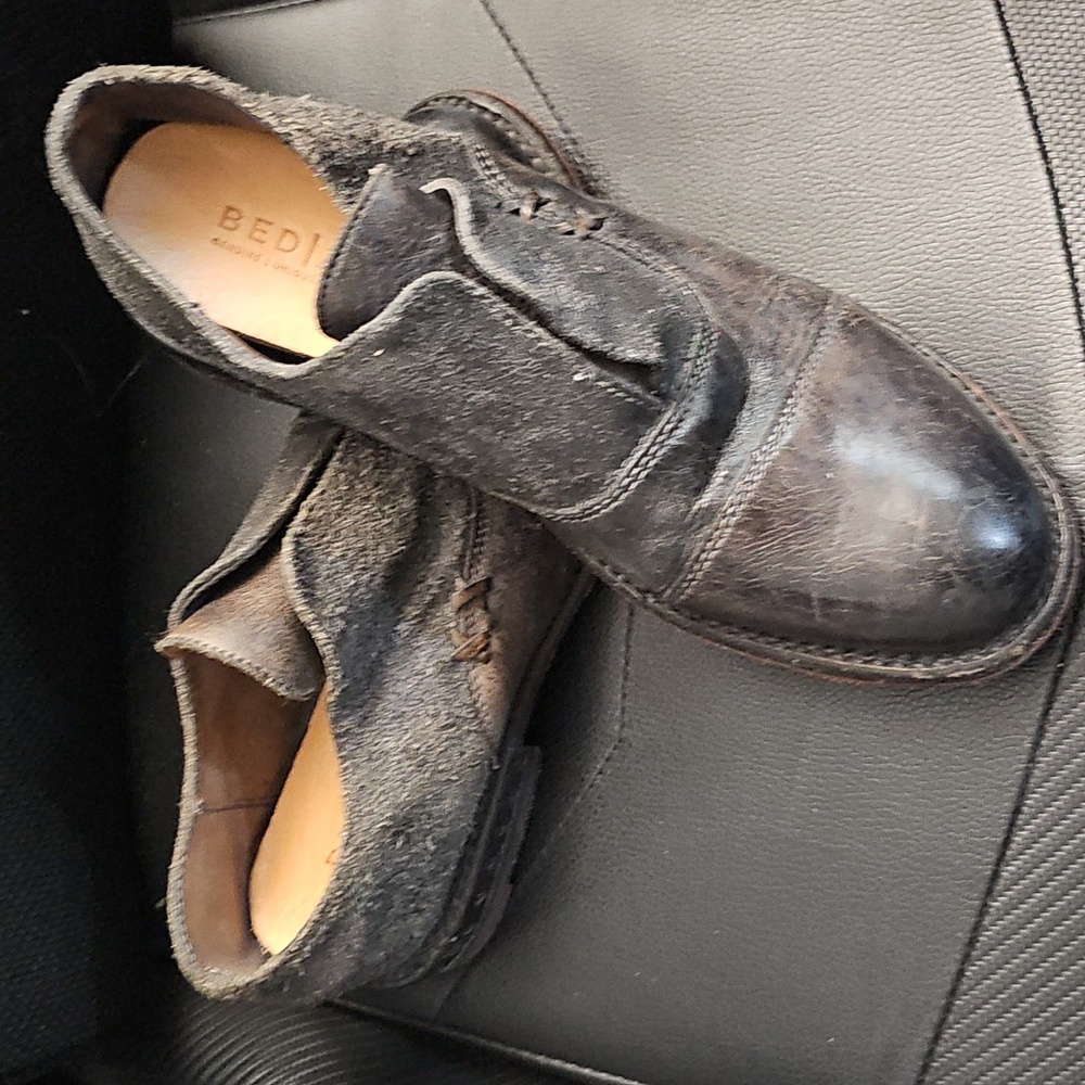 Bed Stu Womena Rose Black Leather Oxfords